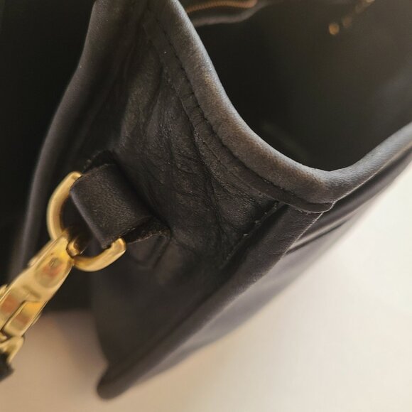 Vintage 90s Black Coach 9635 Convertible Clutch Removable Shoulder Strap - Picture 10 of 13